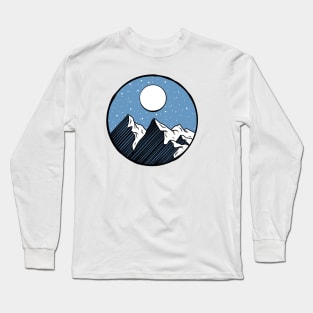 Mountain At Night Long Sleeve T-Shirt